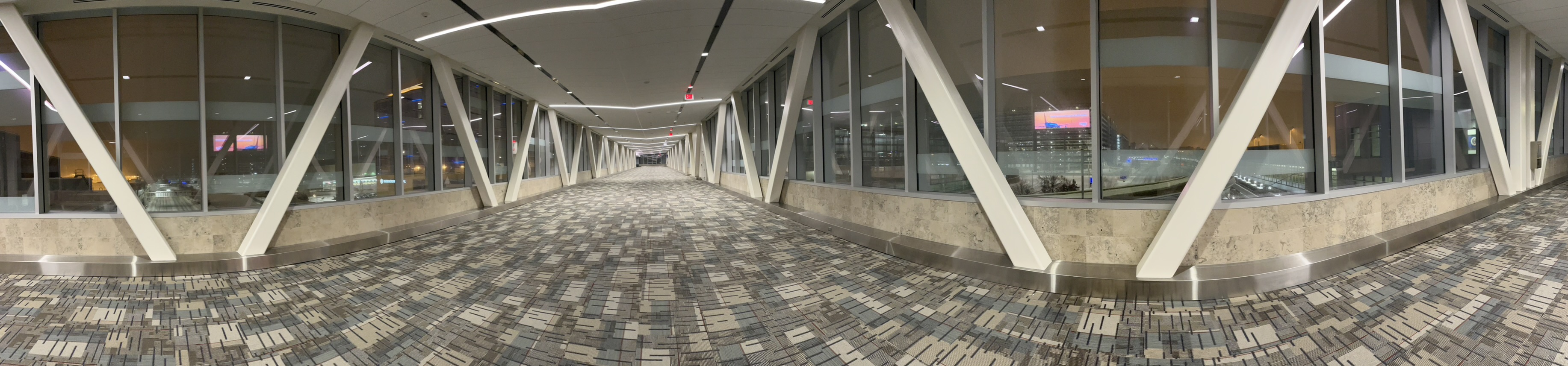 A panorama I took at the Minneapolis airport, a place I do not want to return to as I always get snowed in there.